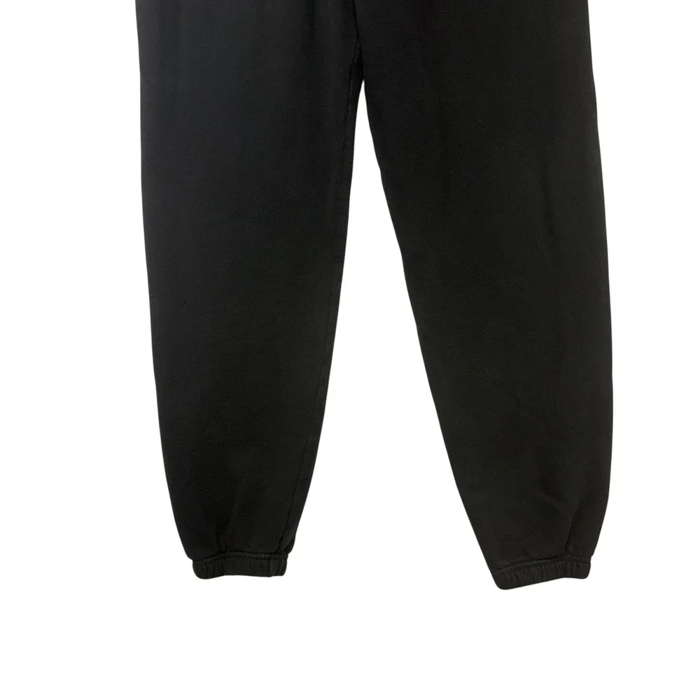 KULE Mens Small Black Sweatpants Joggers Signature Tab Elastic‎ Waist Cuffed S